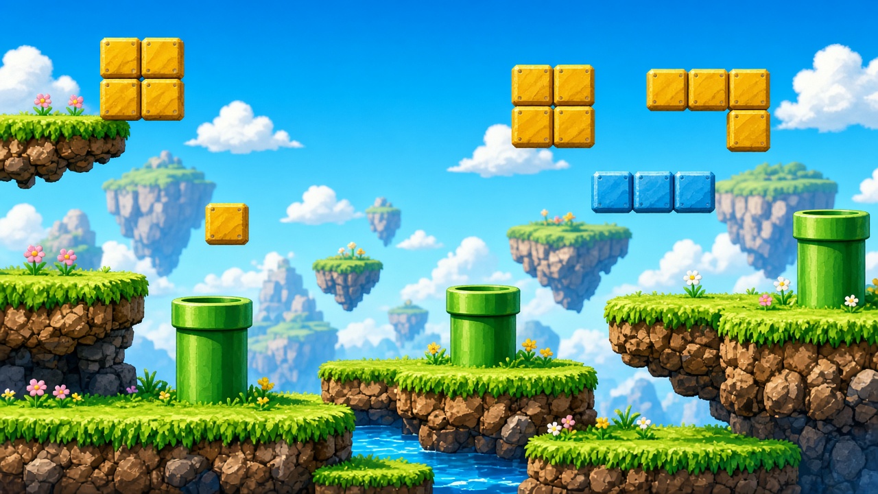 Side-scrolling platform level inspired by Jev Mario demos